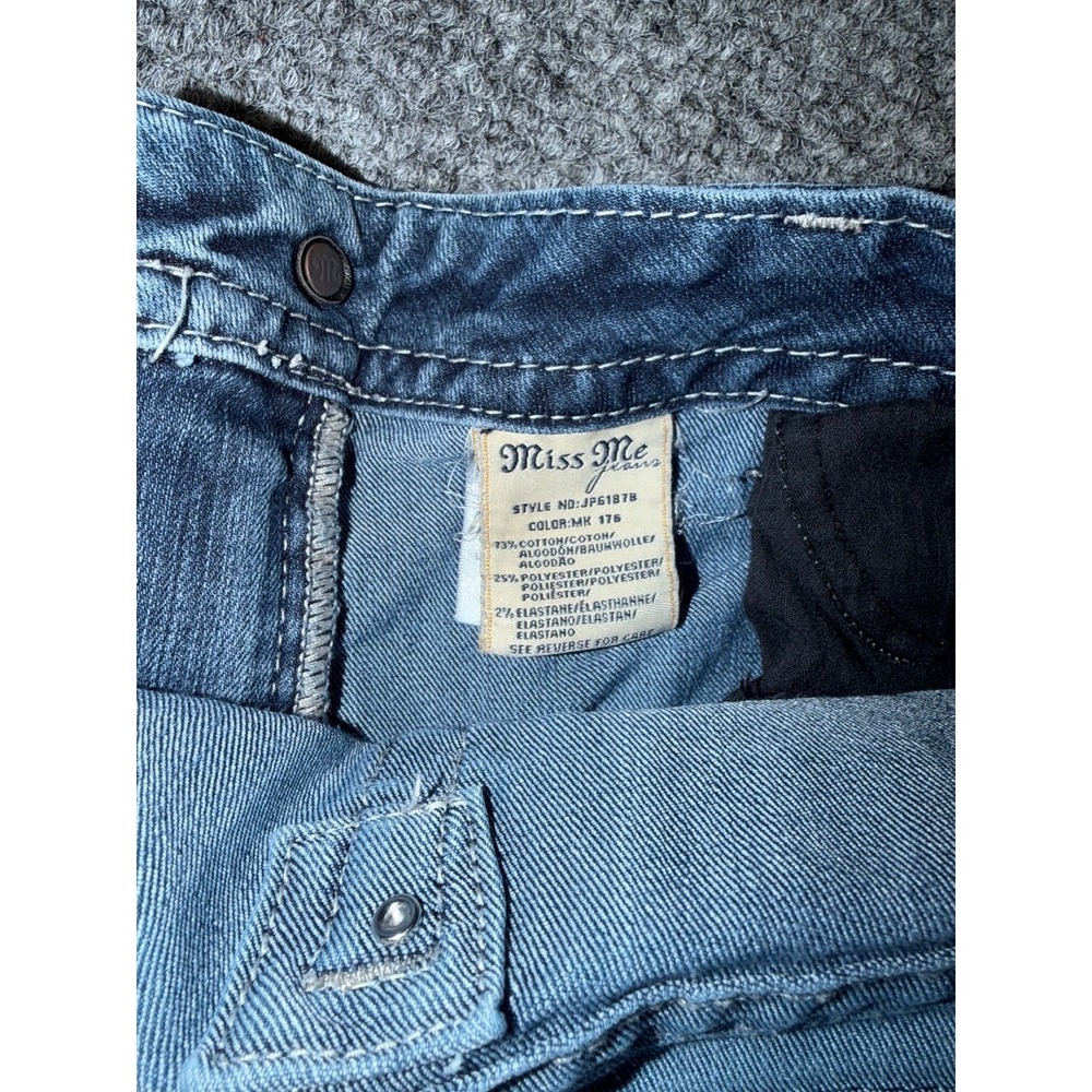 Miss Me JP6187B Boot Cut Womens Jeans Embroidered Cross and Rhinestones Size 34 - Picture 10 of 12